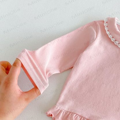 Baby Toddler Girl Lace Peter Pan Collar Long Sleeve T-Shirt - image 14