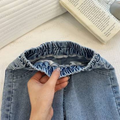 Toddler Girl Floral Embroidered Denim Flare Pants - image 2