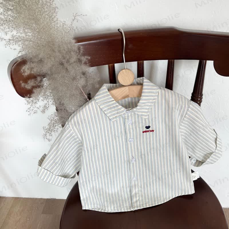 Baby Cartoon Embroidered Roll Cuff Pants or Shirt  - White Shirt - 3-4T - image 4