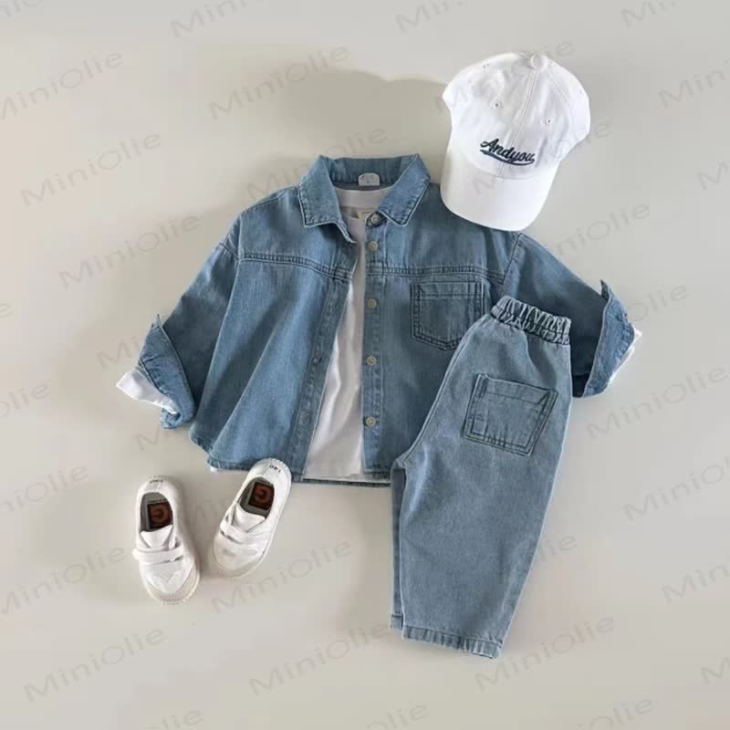 Baby Toddler Turn-Down Collar Long Sleeve Denim Jacket - image 3