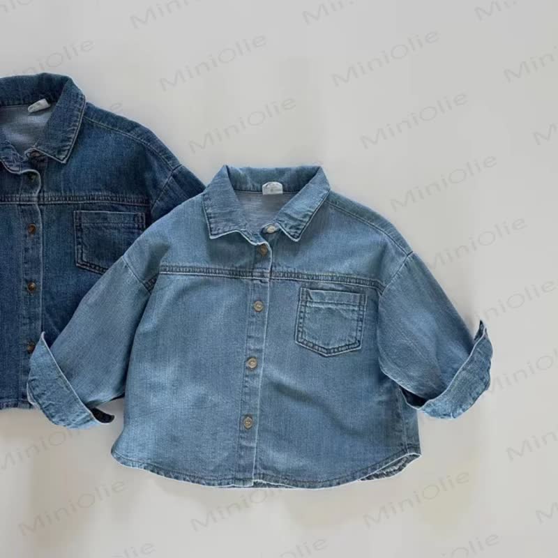 Baby Toddler Turn-Down Collar Long Sleeve Denim Jacket - Light Blue - 2-3T - image 6