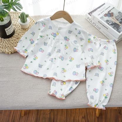 Toddler Girl Animal/Fruit Print Pajama 2-piece Set - White Strawberry - 3-4.5T - image 4