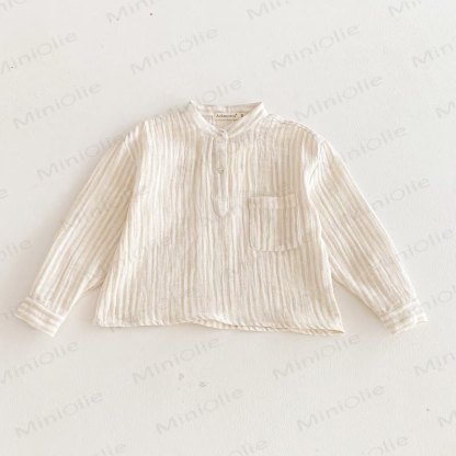 Toddler Kid Vertical Stripe Long Sleeve Linen T-Shirt - image 10