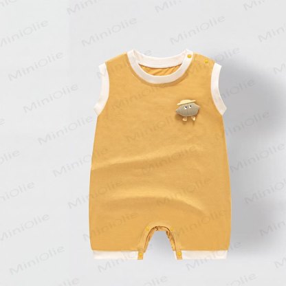 Baby Cartoon Pajamas Sleeveless Romper - Yellow - 2-3T - image 2