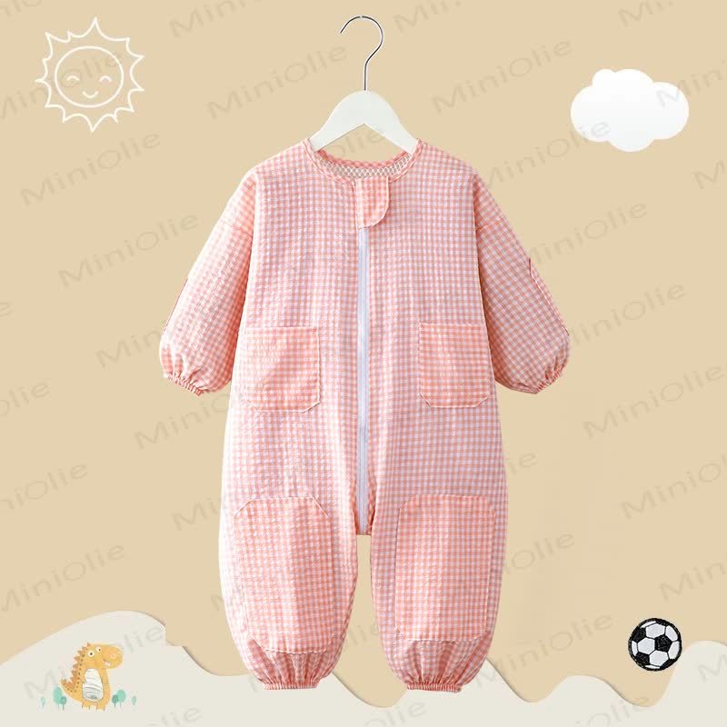 Baby Gingham Long Sleeves Romper - Pink - 3-4T - image 5