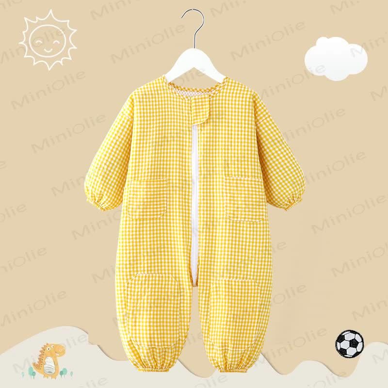 Baby Gingham Long Sleeves Romper - Yellow - 3-4T - image 6
