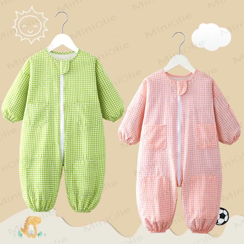 Baby Gingham Long Sleeves Romper - image 1
