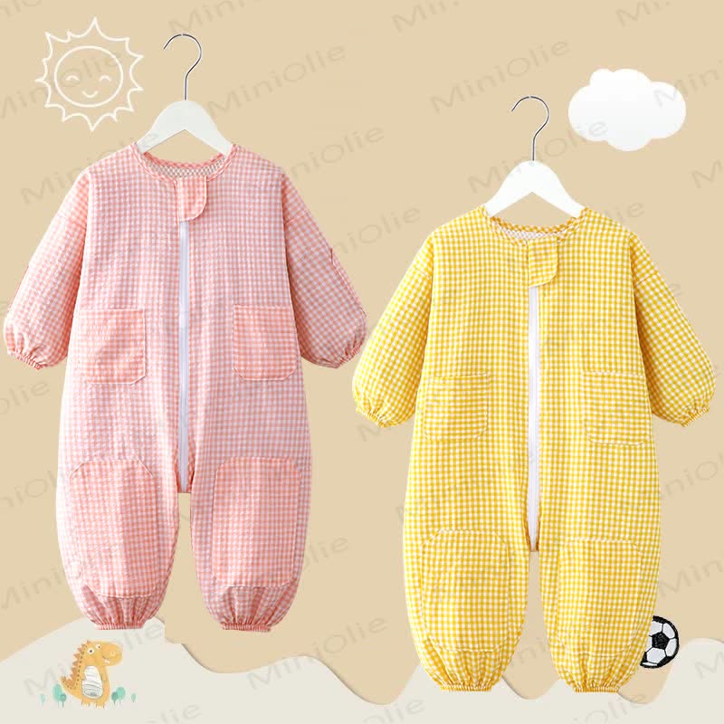 Baby Gingham Long Sleeves Romper - image 3