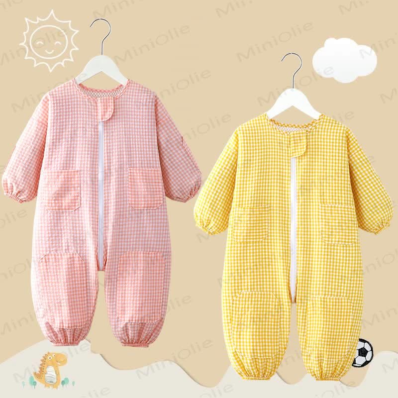 Baby Gingham Long Sleeves Romper - image 3