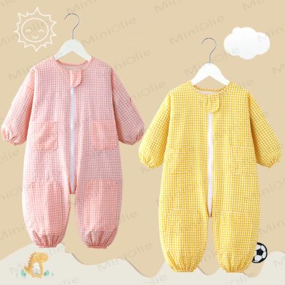 Baby Gingham Long Sleeves Romper - image 3