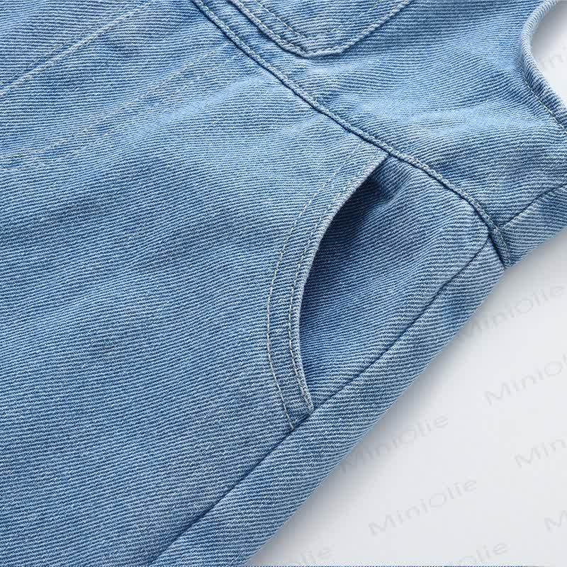 Baby Toddler Blue Denim Cuffed Overalls - image 6