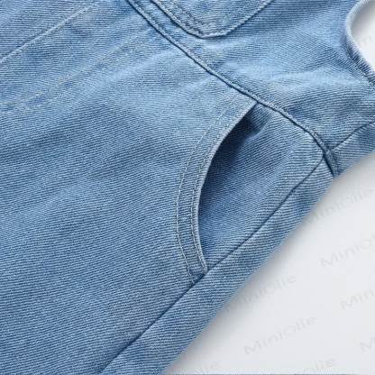 Baby Toddler Blue Denim Cuffed Overalls - image 6