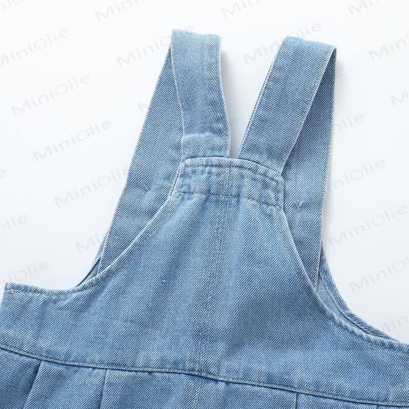 Baby Toddler Blue Denim Cuffed Overalls - image 5