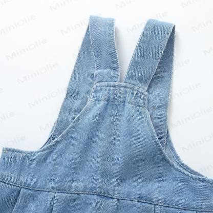 Baby Toddler Blue Denim Cuffed Overalls - image 5