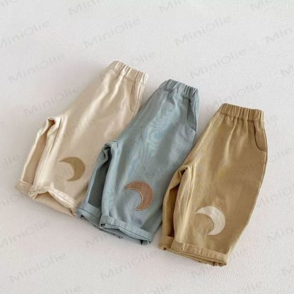 Toddler Baby Moon and Star Patch Relaxed Fit Pants - image 1