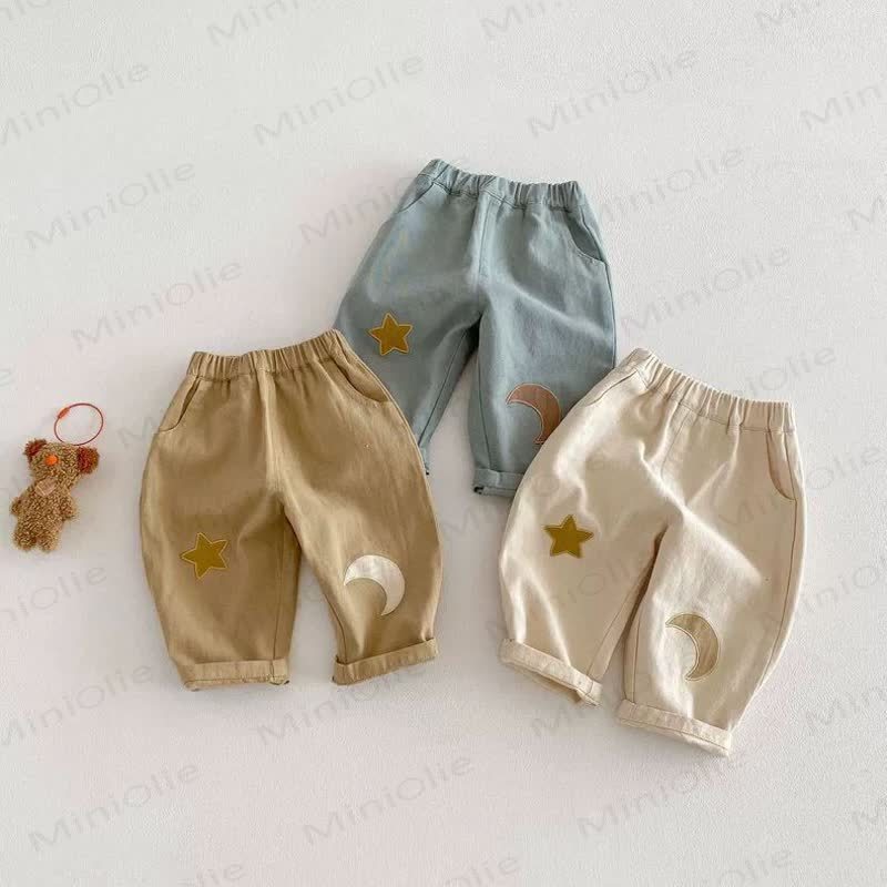 Toddler Baby Moon and Star Patch Relaxed Fit Pants - image 5