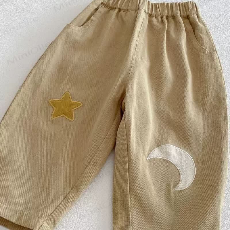 Toddler Baby Moon and Star Patch Relaxed Fit Pants - image 7