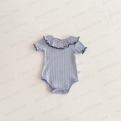 Baby Soft Ribbed Ruffle Collar Bodysuit - Blue - 18-24M - image 12