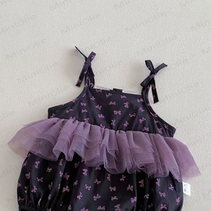 Baby Girl Bow Print Tulle Bodysuit - image 3