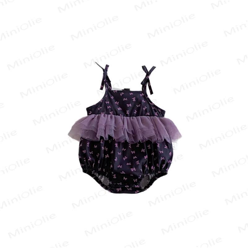 Baby Girl Bow Print Tulle Bodysuit - image 5