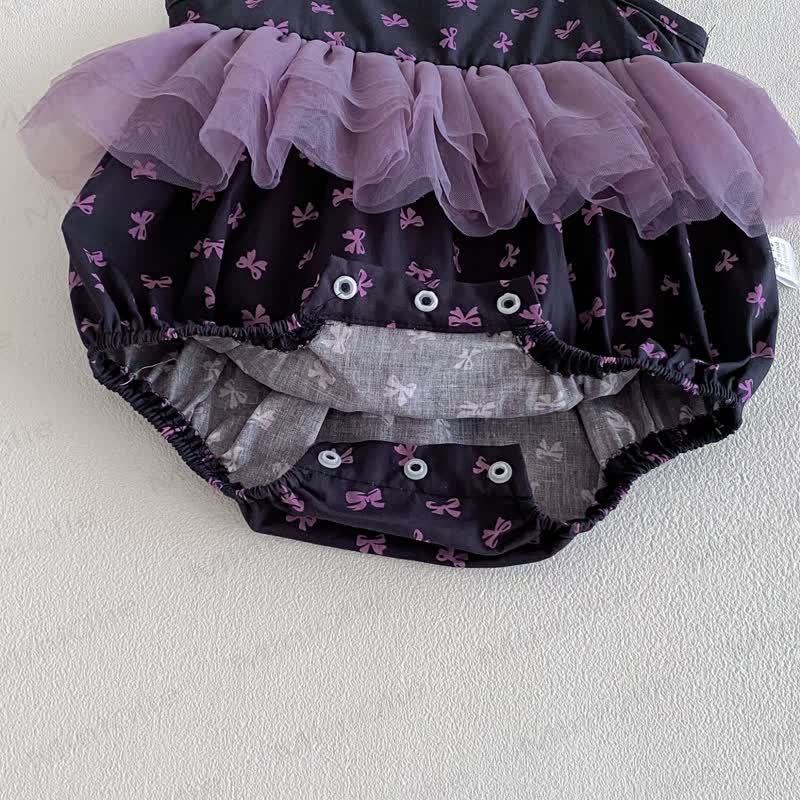 Baby Girl Bow Print Tulle Bodysuit - image 4