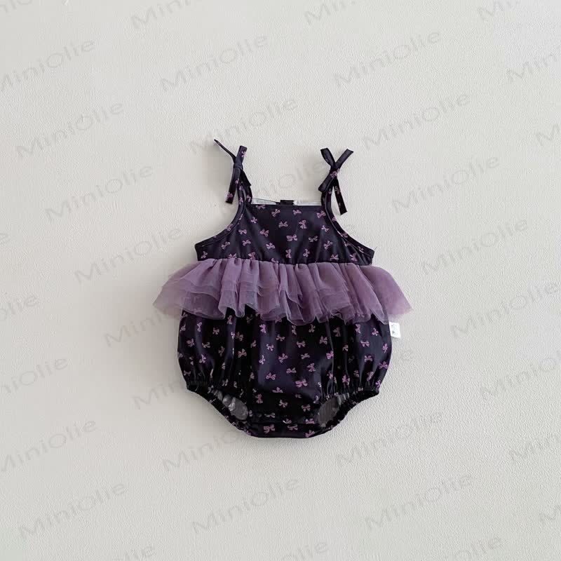 Baby Girl Bow Print Tulle Bodysuit - image 6
