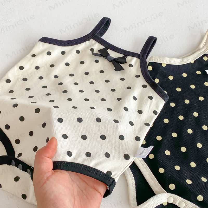Baby Polka Dot Bow Sleeveless Bodysuit - image 5