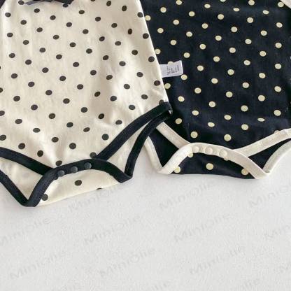 Baby Polka Dot Bow Sleeveless Bodysuit - image 6