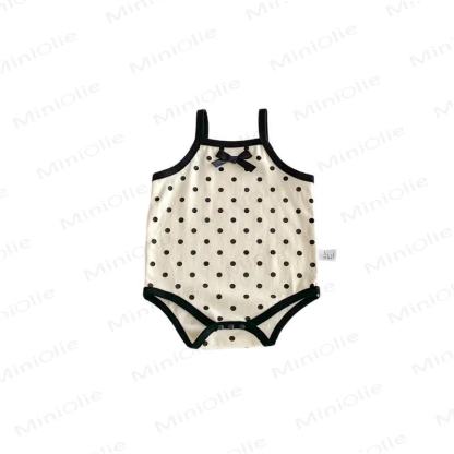 Baby Polka Dot Bow Sleeveless Bodysuit - image 7