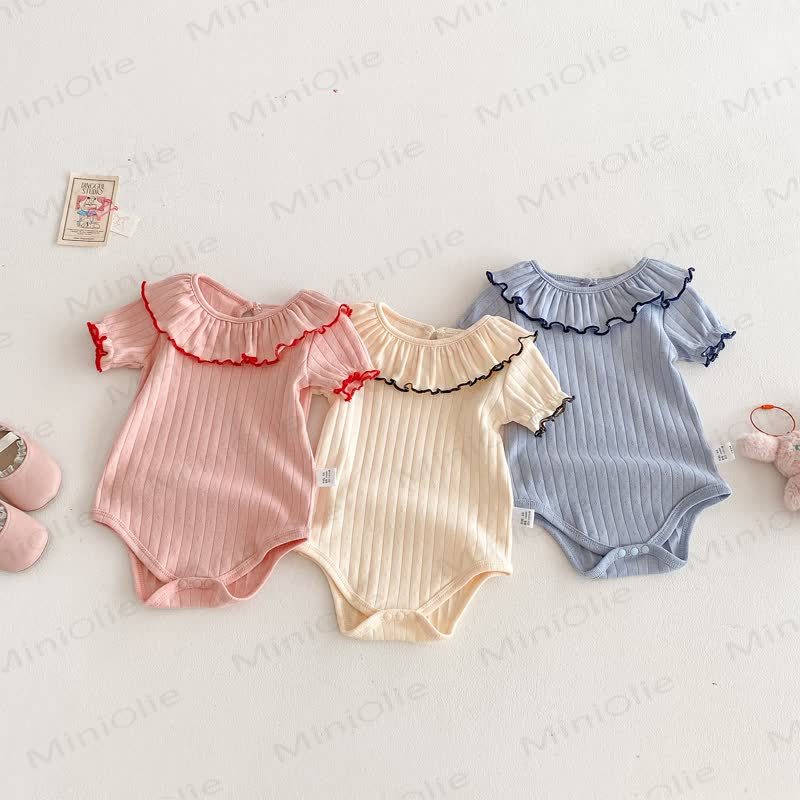 Baby Soft Ribbed Ruffle Collar Bodysuit - image 2