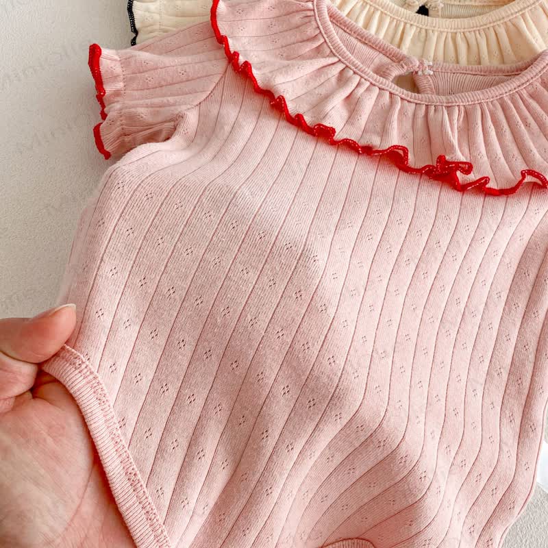 Baby Soft Ribbed Ruffle Collar Bodysuit - image 6