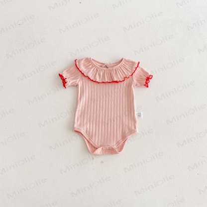 Baby Soft Ribbed Ruffle Collar Bodysuit - Pink - 18-24M - image 14