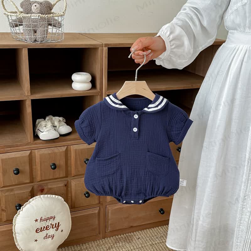 Baby Nautical Collar Pocket Bodysuit - image 14