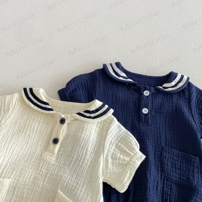 Baby Nautical Collar Pocket Bodysuit - image 5
