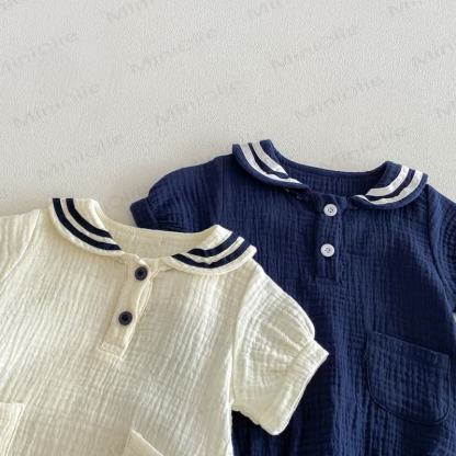 Baby Nautical Collar Pocket Bodysuit - image 5