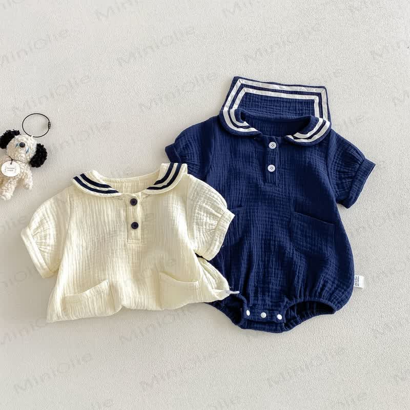 Baby Nautical Collar Pocket Bodysuit - image 3