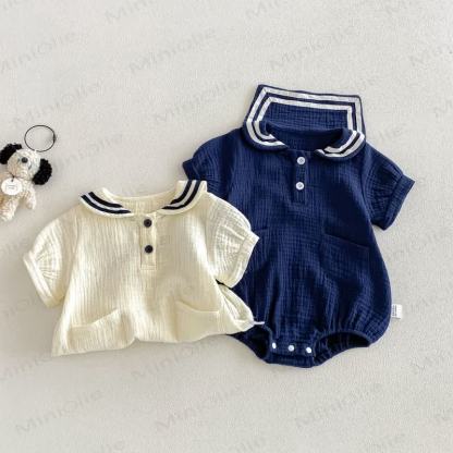 Baby Nautical Collar Pocket Bodysuit - image 3