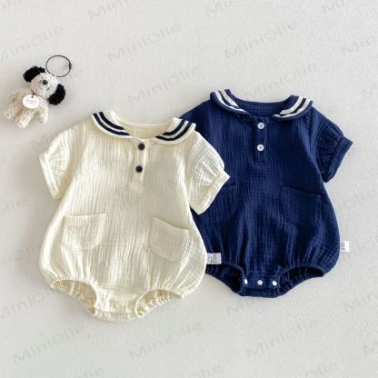 Baby Nautical Collar Pocket Bodysuit - image 2