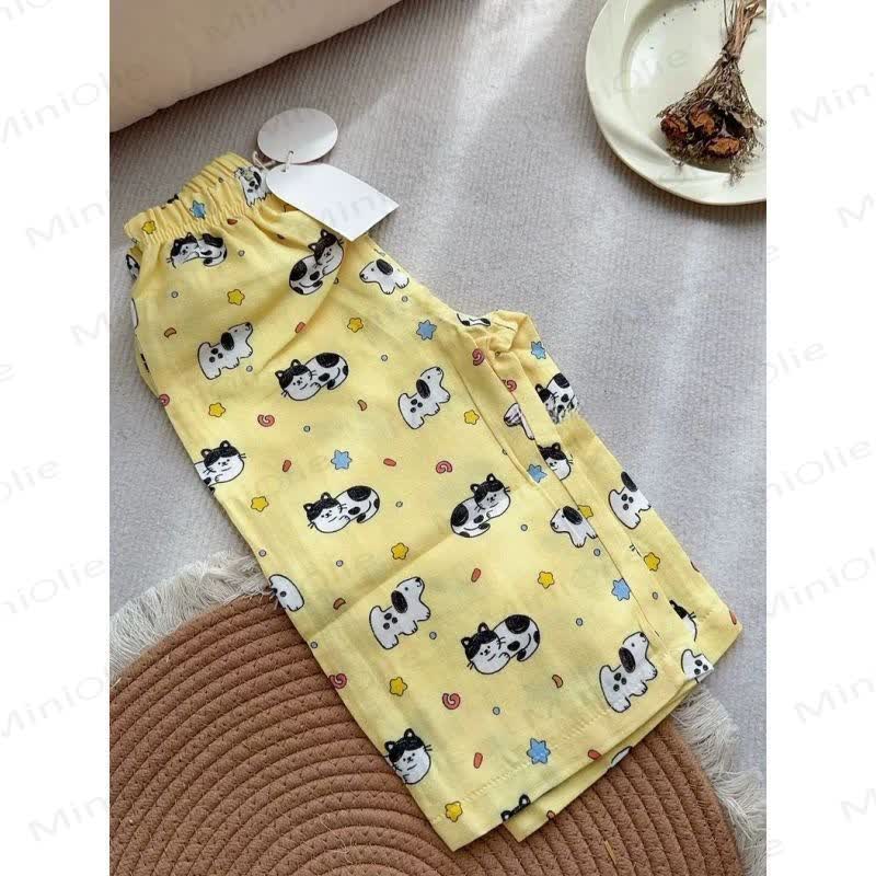 Baby Toddler Cartoon Print Pants - Yellow Cat - 4-5T - image 4