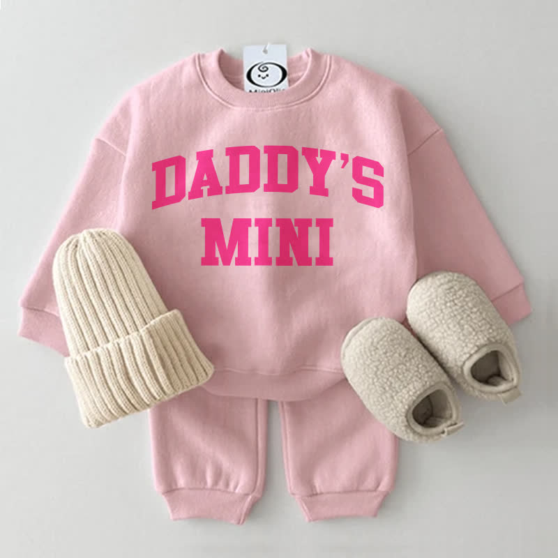 DADDY'S MINI Baby Sweatsuit 2-piece Set - Pink - 2-3T - image 2