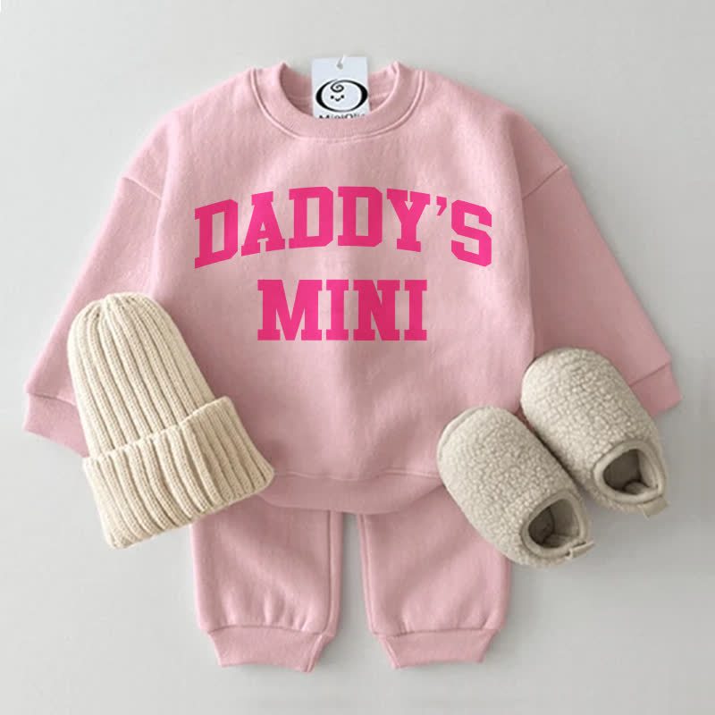DADDY'S MINI Baby Sweatsuit 2-piece Set - Pink - 2-3T - image 2