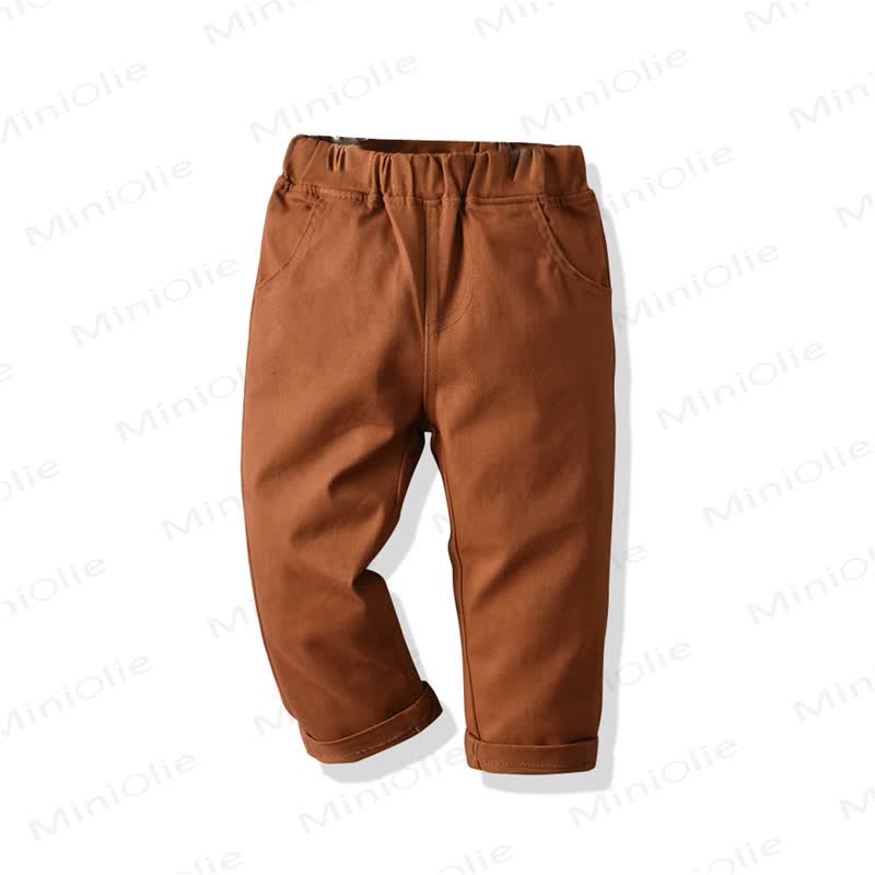 Baby Toddler Boy Solid Color Pants - Coffee - 8-9T - image 5