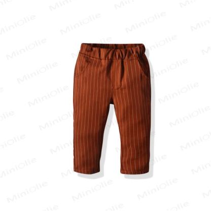 Baby Toddler Boy Solid Color Pants - Coffee Stripe - 8-9T - image 10