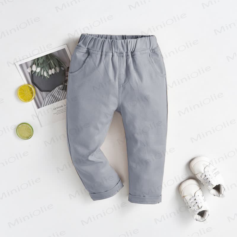Baby Toddler Boy Solid Color Pants - Light Gray - 8-9T - image 11