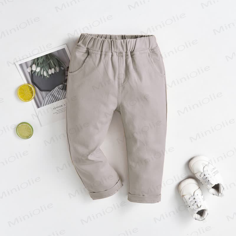 Baby Toddler Boy Solid Color Pants - Light Khaki - 8-9T - image 12