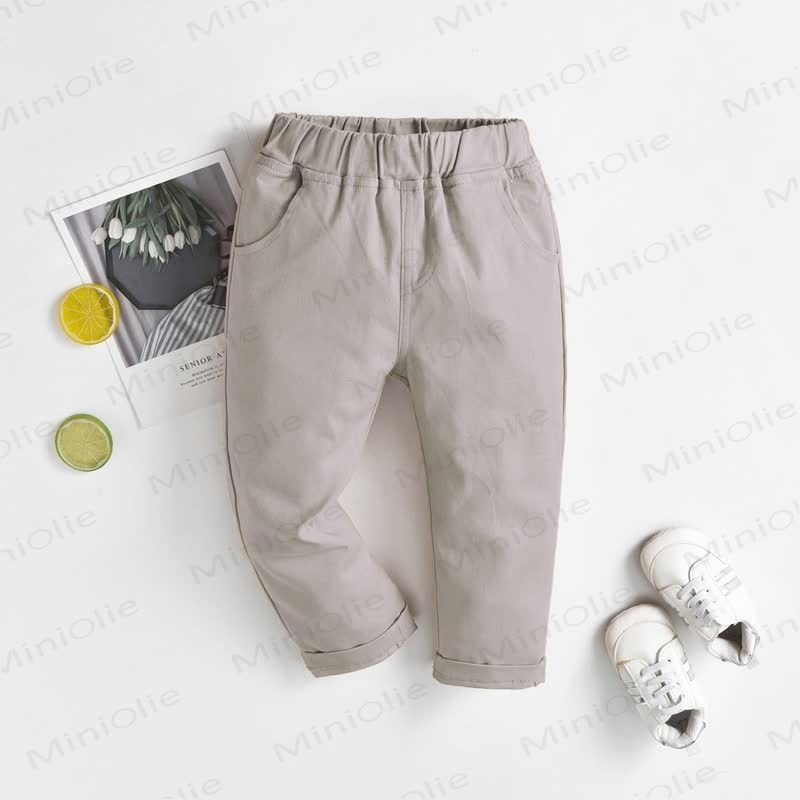 Baby Toddler Boy Solid Color Pants - Light Khaki - 8-9T - image 12