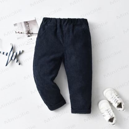 Baby Toddler Boy Solid Color Pants - Corduroy Navy - 8-9T - image 13