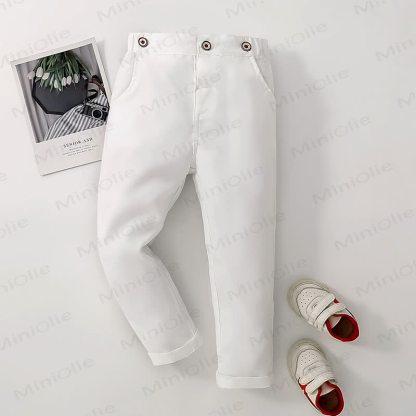 Baby Toddler Boy Solid Color Pants - White - 8-9T - image 19
