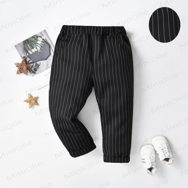 Baby Toddler Boy Solid Color Pants - Black Stripe - 8-9T - image 16