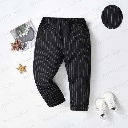 Baby Toddler Boy Solid Color Pants - Black Stripe - 8-9T - image 16